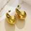 High-quality thick customized 18k gold-plated women's stainless steel hollow water drop earrings, fashionable jewelry earrings thumbnail 3