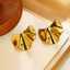 Exquisite and thick summer stainless steel textured irregular women's 18k gold-plated fashion jewelry earrings thumbnail 2