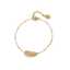 Gold Stainless Steel Feather Bracelet Minimalist Chain thumbnail 2