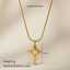 Gold Geometric Cross Star Stainless Steel Necklace for Women thumbnail 3