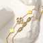 Gold Four Leaf Clover Stainless Steel Bracelet thumbnail 1