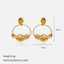 Gold Stainless Steel Floral Hoop Earrings with Floral Charm thumbnail 3