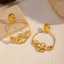 Gold Stainless Steel Floral Hoop Earrings with Floral Charm thumbnail 1