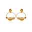 Gold Stainless Steel Floral Hoop Earrings with Floral Charm thumbnail 2