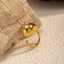 Bague ajustable en acier inoxydable doré pour femme thumbnail 1