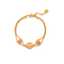 Gold Stainless Steel Bracelet with Pink Gemstone for Women thumbnail 2