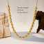 Luxury Gold Stainless Steel Necklace with Oval Beads thumbnail 2