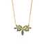 Gold Stainless Steel Floral Necklace for Women with Green Petals thumbnail 2