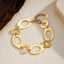 Gold Plated Chunky Stainless Steel Link Bracelet thumbnail 1