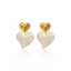 Gold Pearl Heart Stainless Steel Drop Earrings for Women thumbnail 3