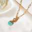 Stainless Steel Necklace with Turquoise Pendant thumbnail 2