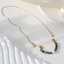 Stainless Steel Necklace with Indian Agate Beads Pearl thumbnail 1