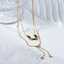 Stainless Steel Necklace White Zircon Butterfly Design thumbnail 1