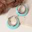 Boucles d'oreilles Lonceen en acier inoxydable Tiffany Blue Hoop thumbnail 2