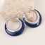Boucles d'oreilles Lonceen en acier inoxydable bleu marine 429 thumbnail 2