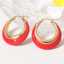 Boucles d'oreilles Lonceen en acier inoxydable, cerceau rouge de chine thumbnail 1