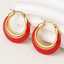 Boucles d'oreilles Lonceen en acier inoxydable, cerceau rouge de chine thumbnail 2