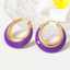 Boucles d'oreilles créoles Lonceen en acier inoxydable violet 268C thumbnail 1