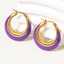 Boucles d'oreilles créoles Lonceen en acier inoxydable violet 268C thumbnail 2