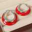 Boucles d'oreilles Lonceen en acier inoxydable rouge chinois pour femmes thumbnail 2