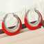 Boucles d'oreilles Lonceen en acier inoxydable rouge chinois pour femmes thumbnail 1