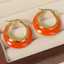 Boucles d'oreilles Lonceen en acier inoxydable orange pour femme thumbnail 2