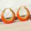 Boucles d'oreilles Lonceen en acier inoxydable orange pour femme thumbnail 1