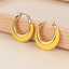 Boucles d'oreilles Lonceen en acier inoxydable jaune pour femmes thumbnail 1