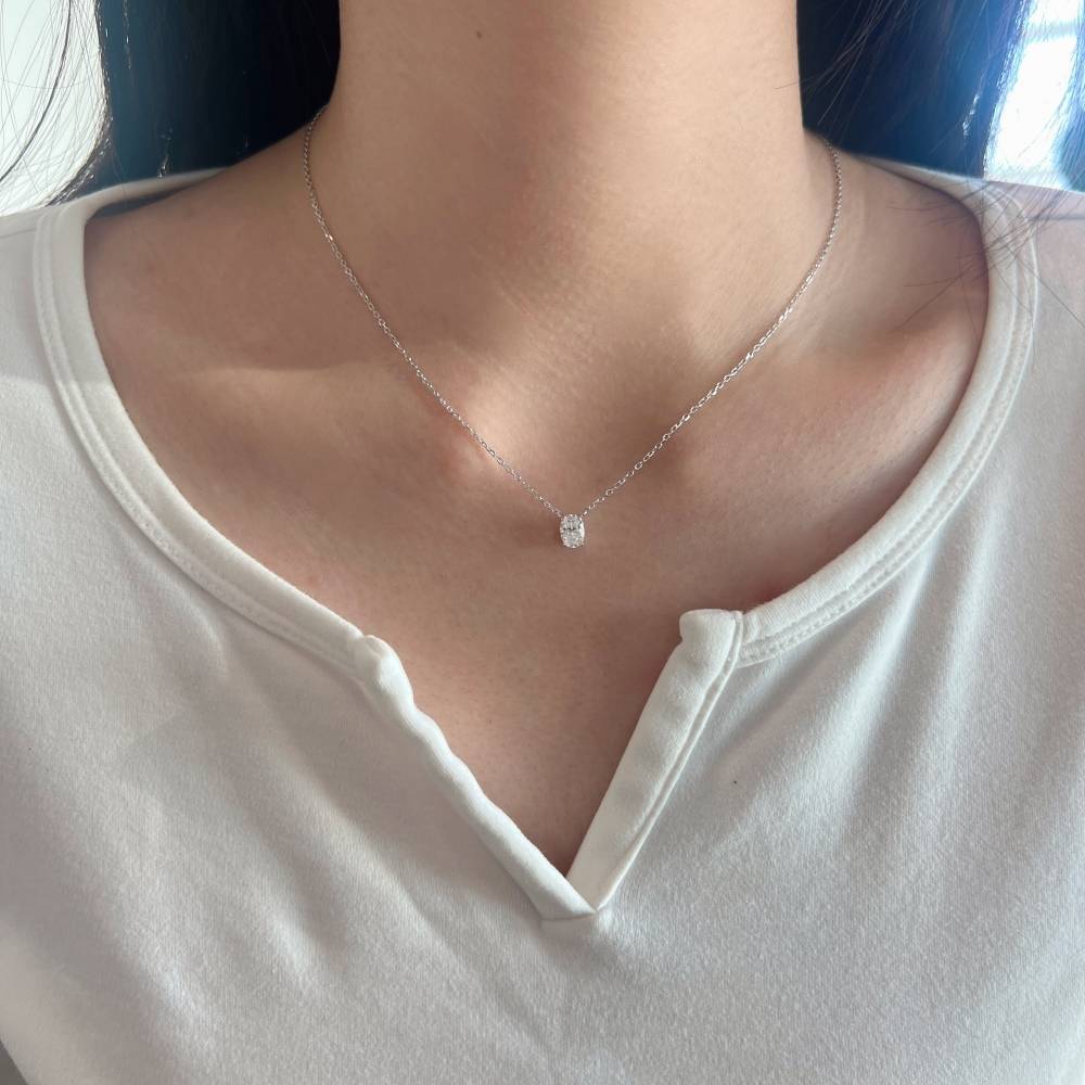 Elegant Sterling Silver Name Necklace with 925 Moissanite Choker