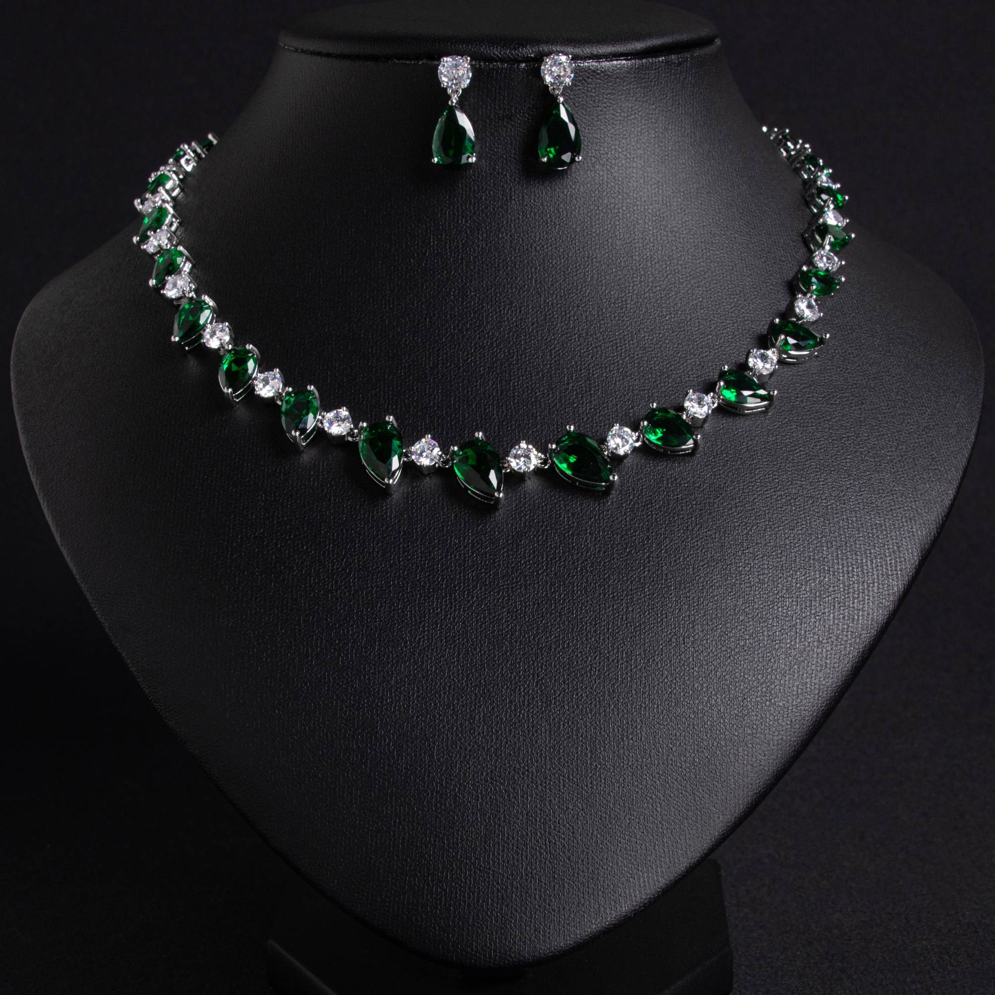 Elegant 18k Gold Plated Teardrop Bridal Jewelry Set by Lonceen