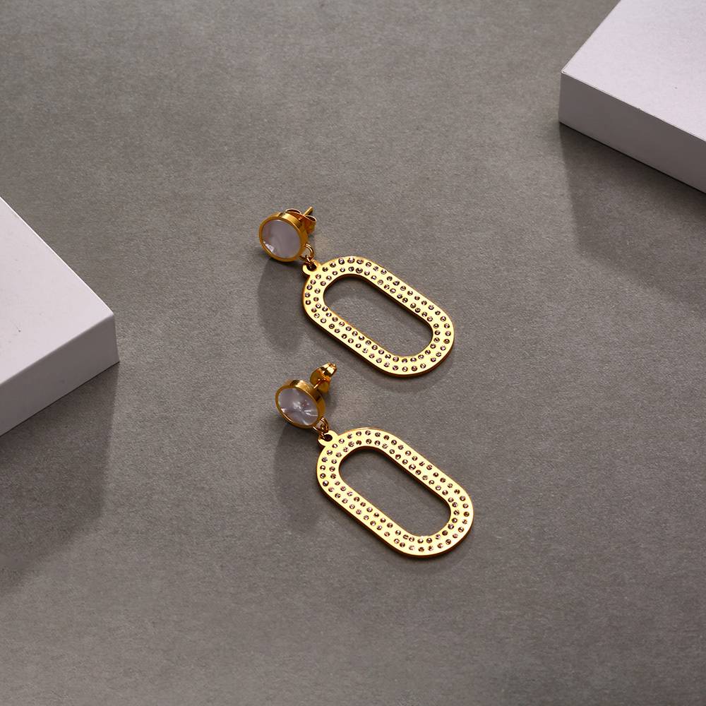 Women's stainless steel earrings, non-oxidizing, long-style fashionable jewelry earrings