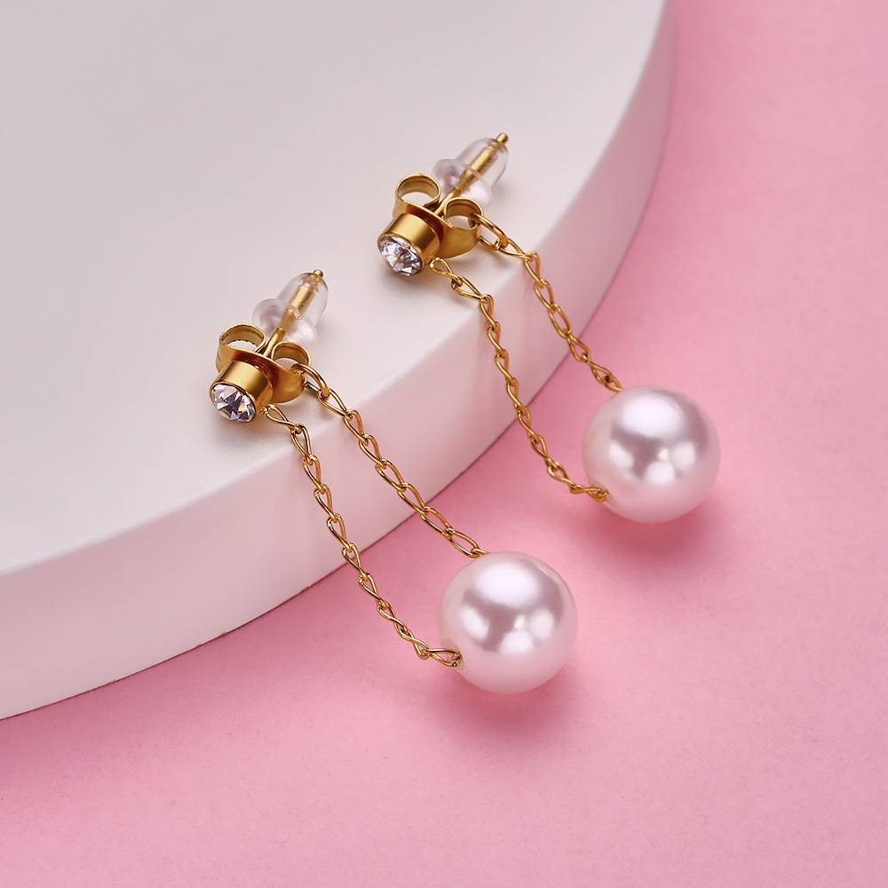 Jewelry does not oxidize - 18K gold-plated and pearl Chinese artificial jewelry, stainless steel fashion jewelry earrings wholesale