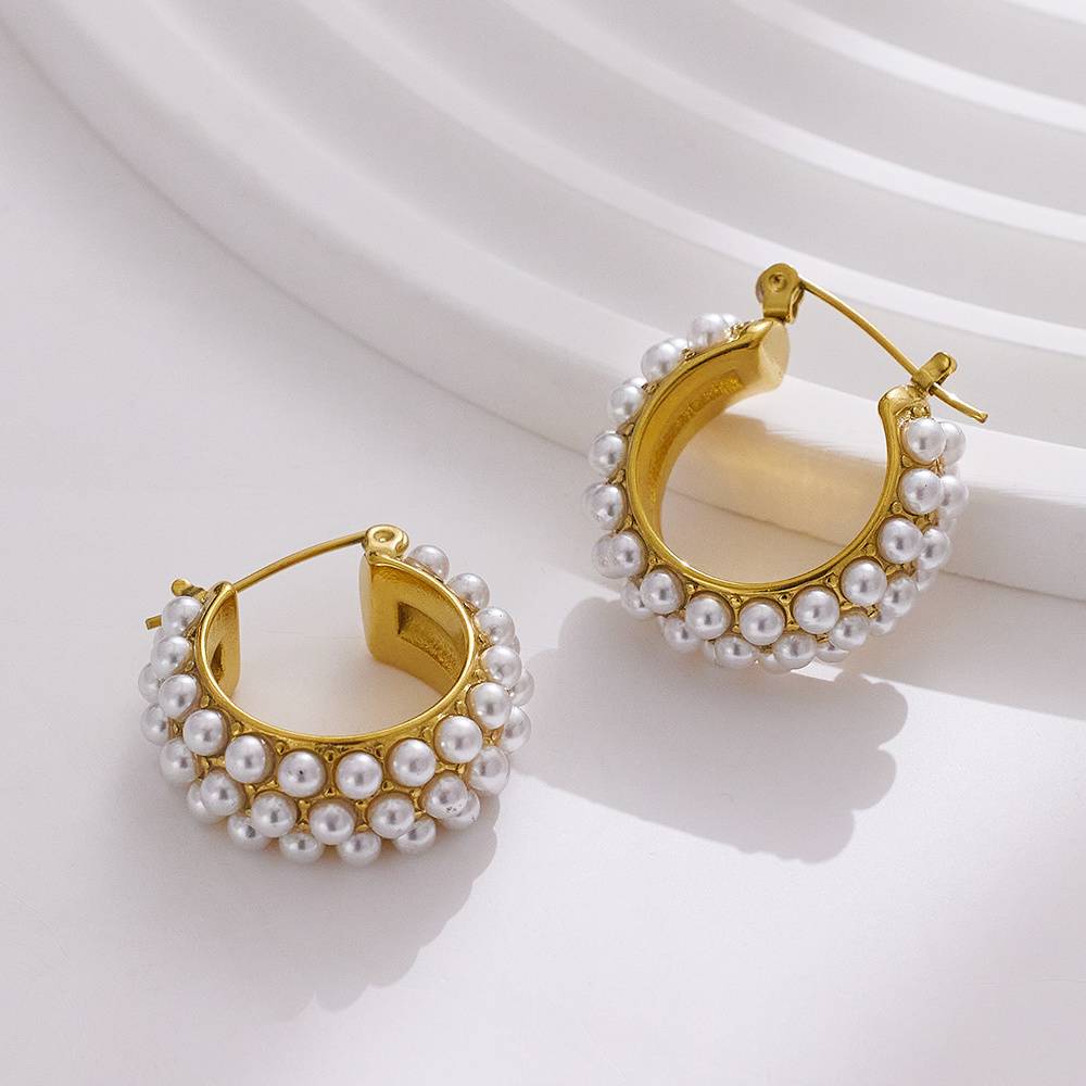 Women's Earrings Jewelry Accessories - Latest Fashion, Anti-Allergic, 18k Gold Plated Large Stainless Steel Earrings