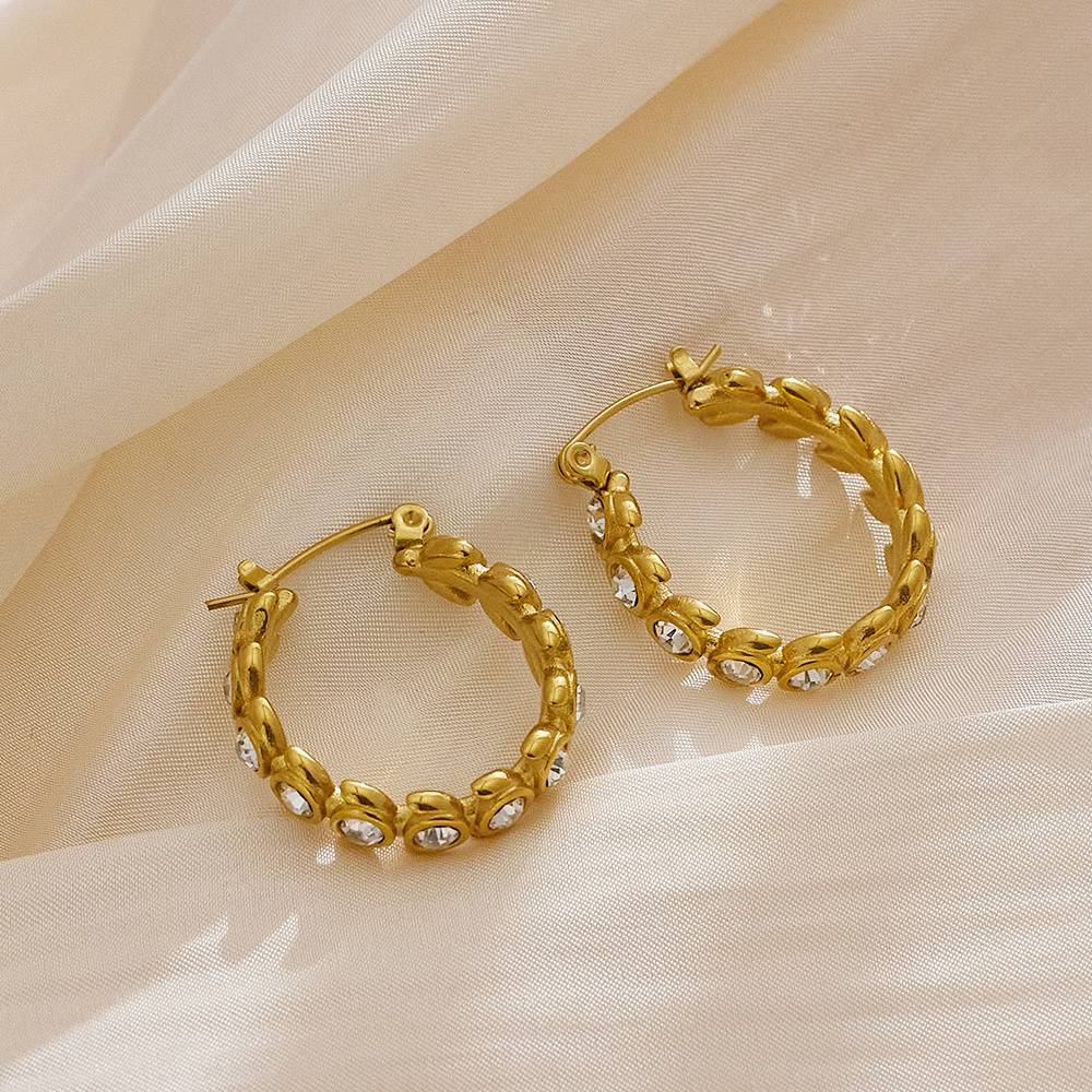 Diamond vintage custom gold-plated crystal designer Korean women's fashion jewelry earrings