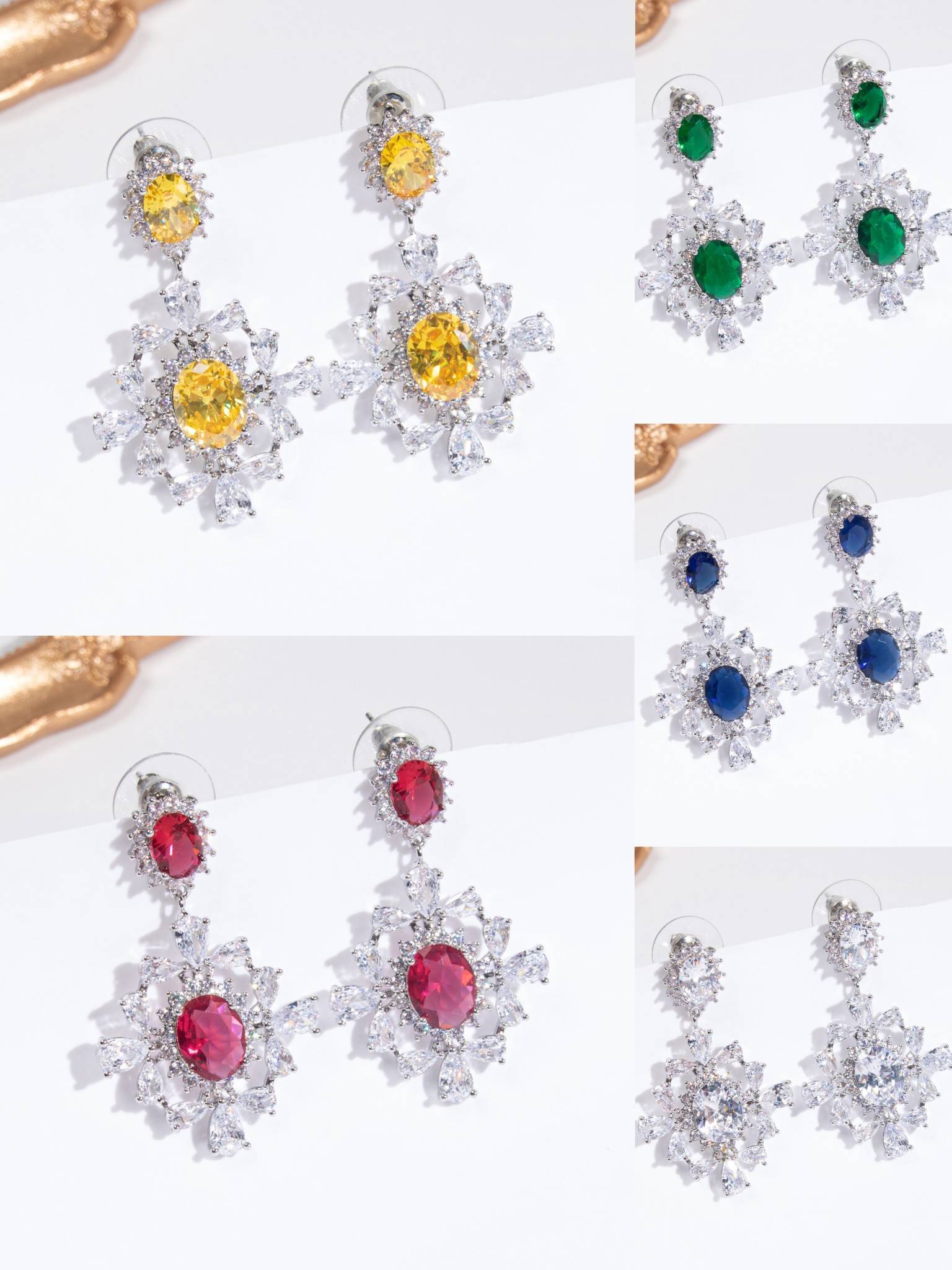 Lonceen 18K ゴールドメッキ真鍮キュービックジルコニアジュエリー - 低刺激性で変色しにくいエレガントなアクセサリー