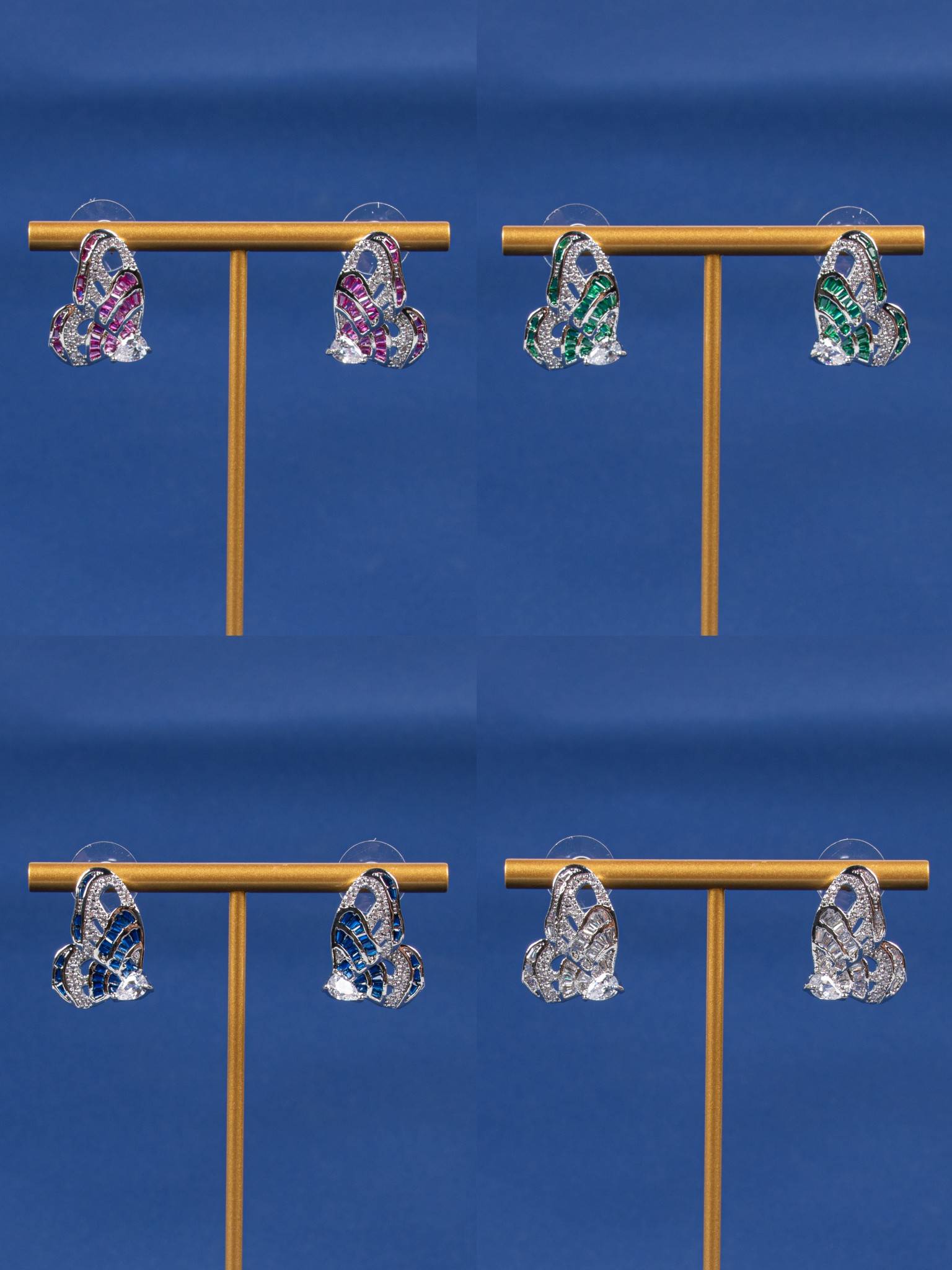 Pendientes para Mujer Cobre Chapado en Oro 18k Circonitas Trenzadas