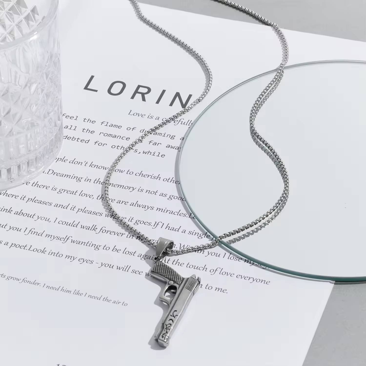 Collier pour homme en acier inoxydable plaqué or, style hip-hop western personnalisé