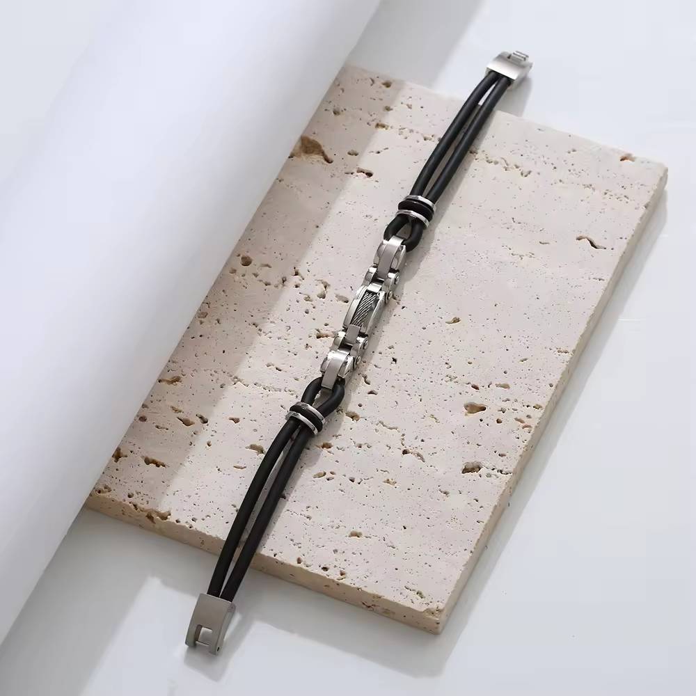 Chaînes cubaines hip-hop en gros, accessoires de mode en acier inoxydable gravé, bracelets pour hommes