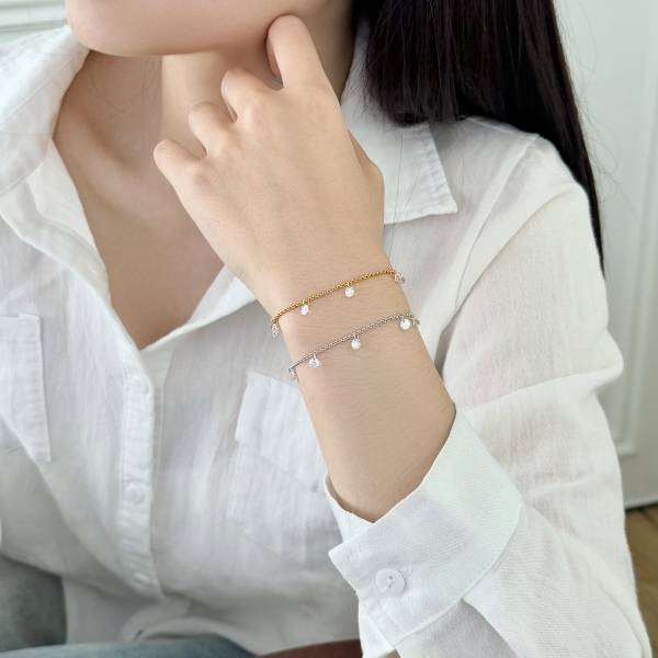 Ensemble de bracelets minimalistes à plusieurs rangs en argent 925 plaqué 18 carats et zircon 5A de Lonceen pour femmes
