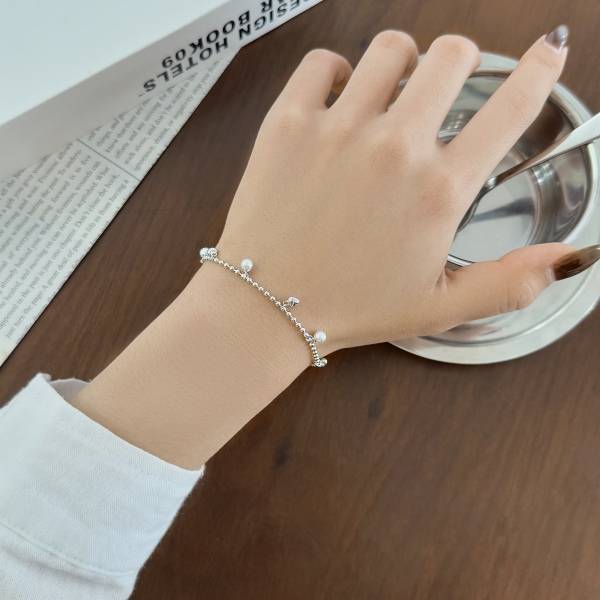 Bracelet minimaliste Lonceen en argent 925 plaqué or 18 carats pour femme