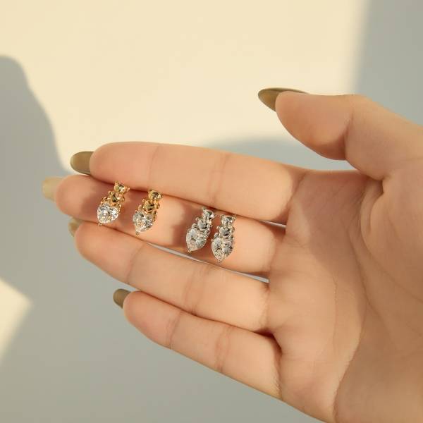 Ensemble de boucles d'oreilles Lonceen en argent 925 plaqué or 18 carats, motif ours en peluche et zircon.