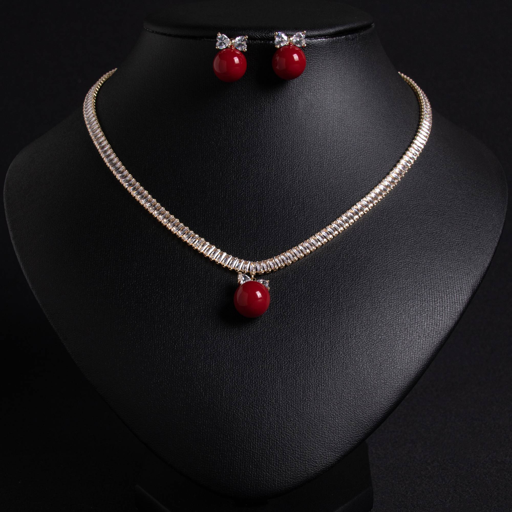 Ensemble de bijoux en perles haut de gamme bicolores élégants Lonceen