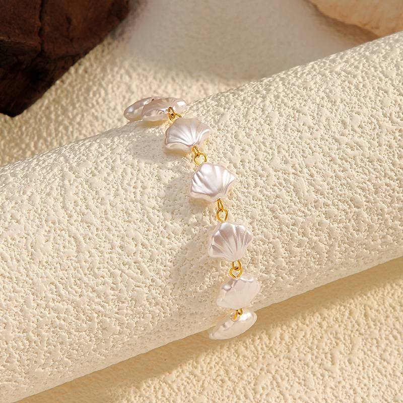 Pearl Shell Stainless Steel Bracelet Ocean Inspired by Lonceen