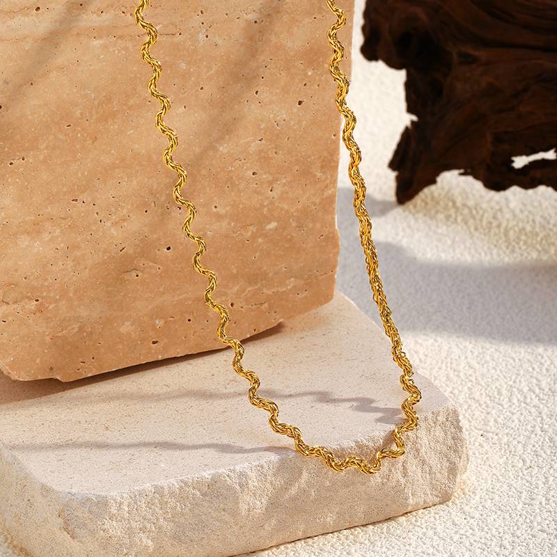 Dainty Stainless Steel Rope Chain Necklace for Women