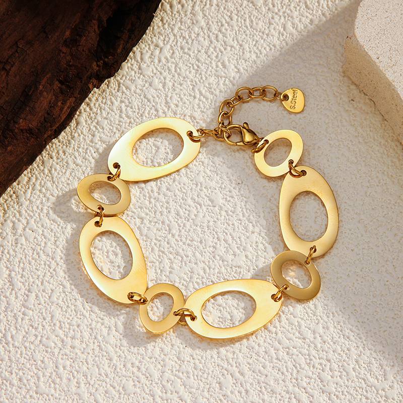 Gold Plated Chunky Stainless Steel Link Bracelet