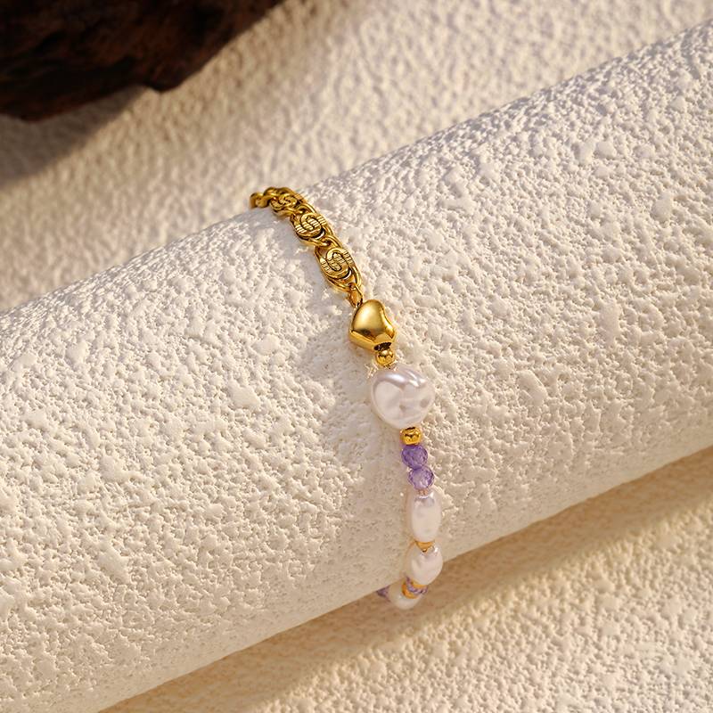 Beaded Stainless Steel Bracelet for Women by Lonceen