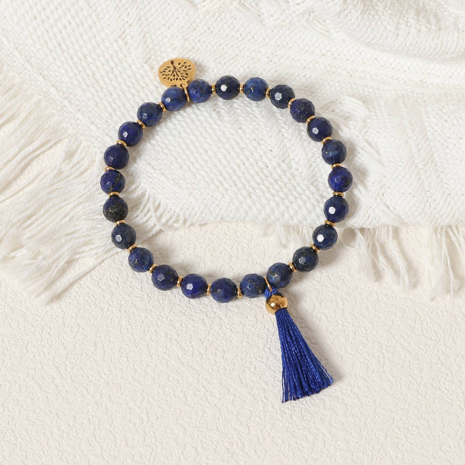 Stainless Steel Bracelet with Lapis Lazuli