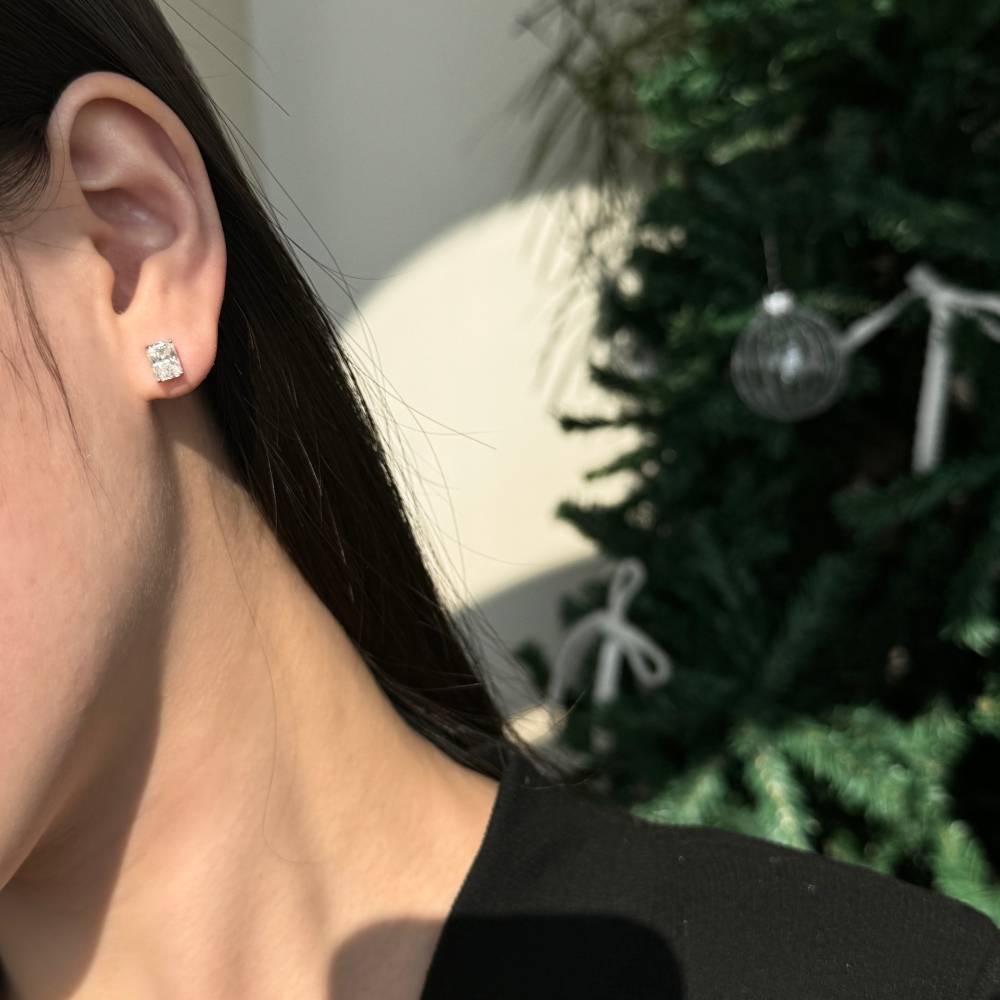 Boucles d'oreilles chics et luxueuses en moissanite et argent sterling 925 de Lonceen