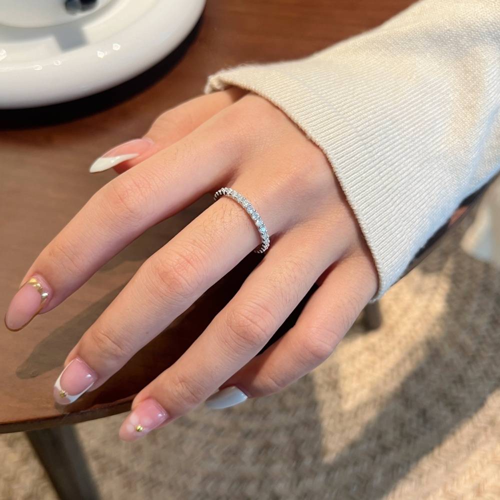 Bague d'éternité en moissanite et argent sterling 925 par Lonceen