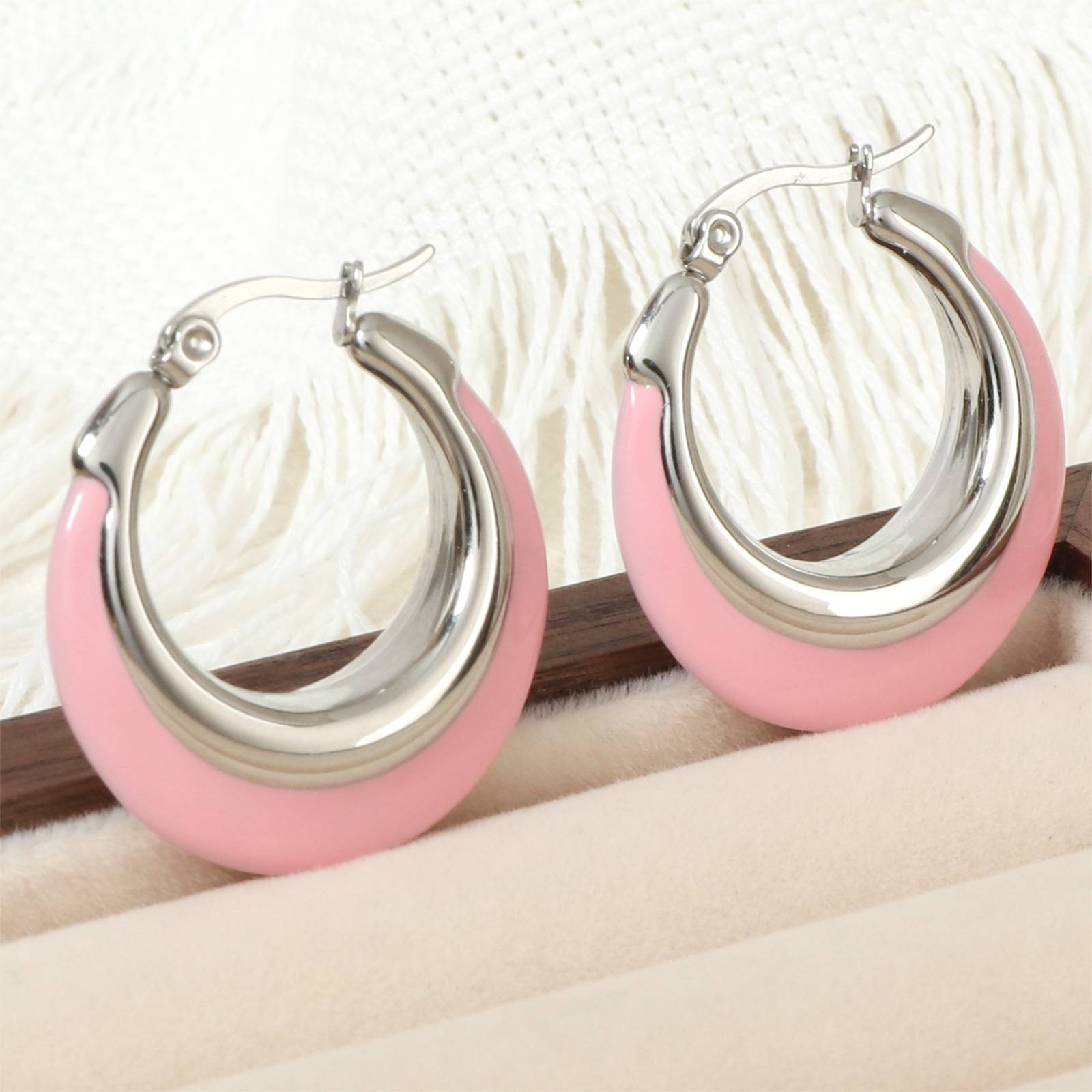 Boucles d'oreilles chics en acier inoxydable pour femmes Lonceen Jewelry